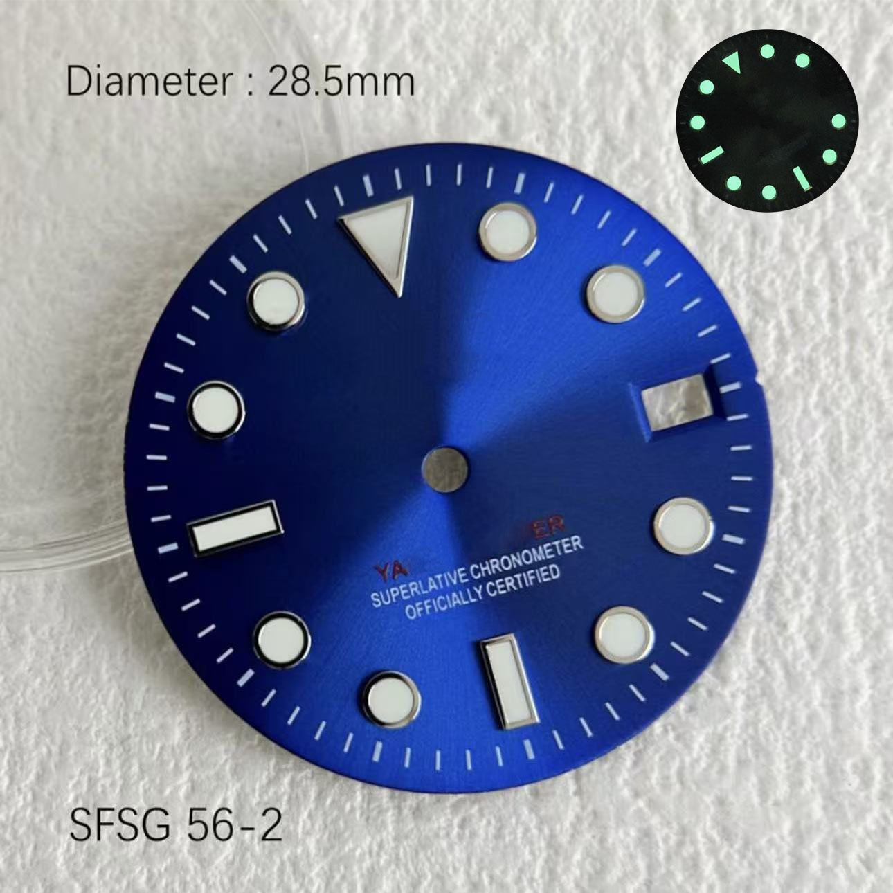 Hot SUB 28.5mm NH35 Green Glow - Reel Case recension och pris