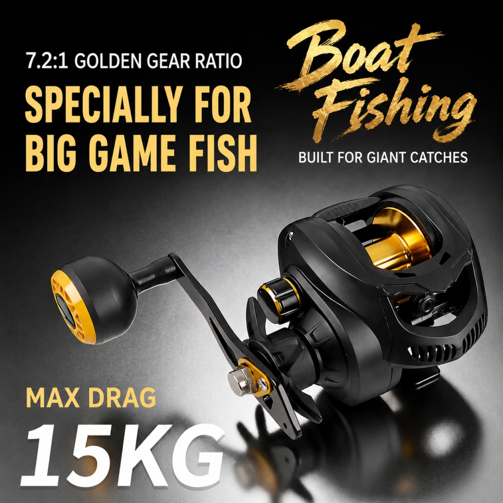 7.2:1 Heavy Duty Baitcasting R - Trolling Reel recension och pris