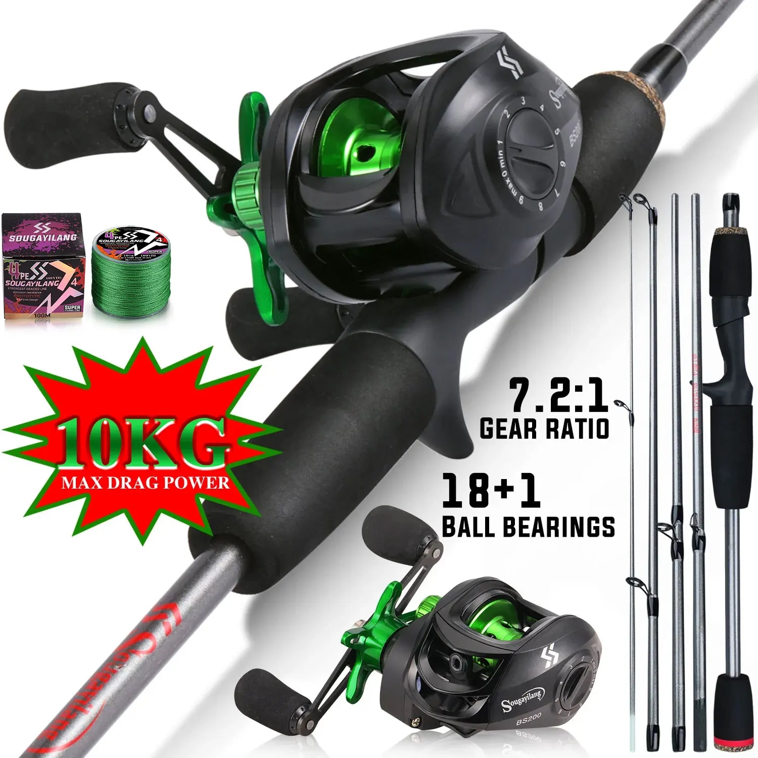 Sougayilang Fishing Rod Combo  - Conventional Reel recension och pris