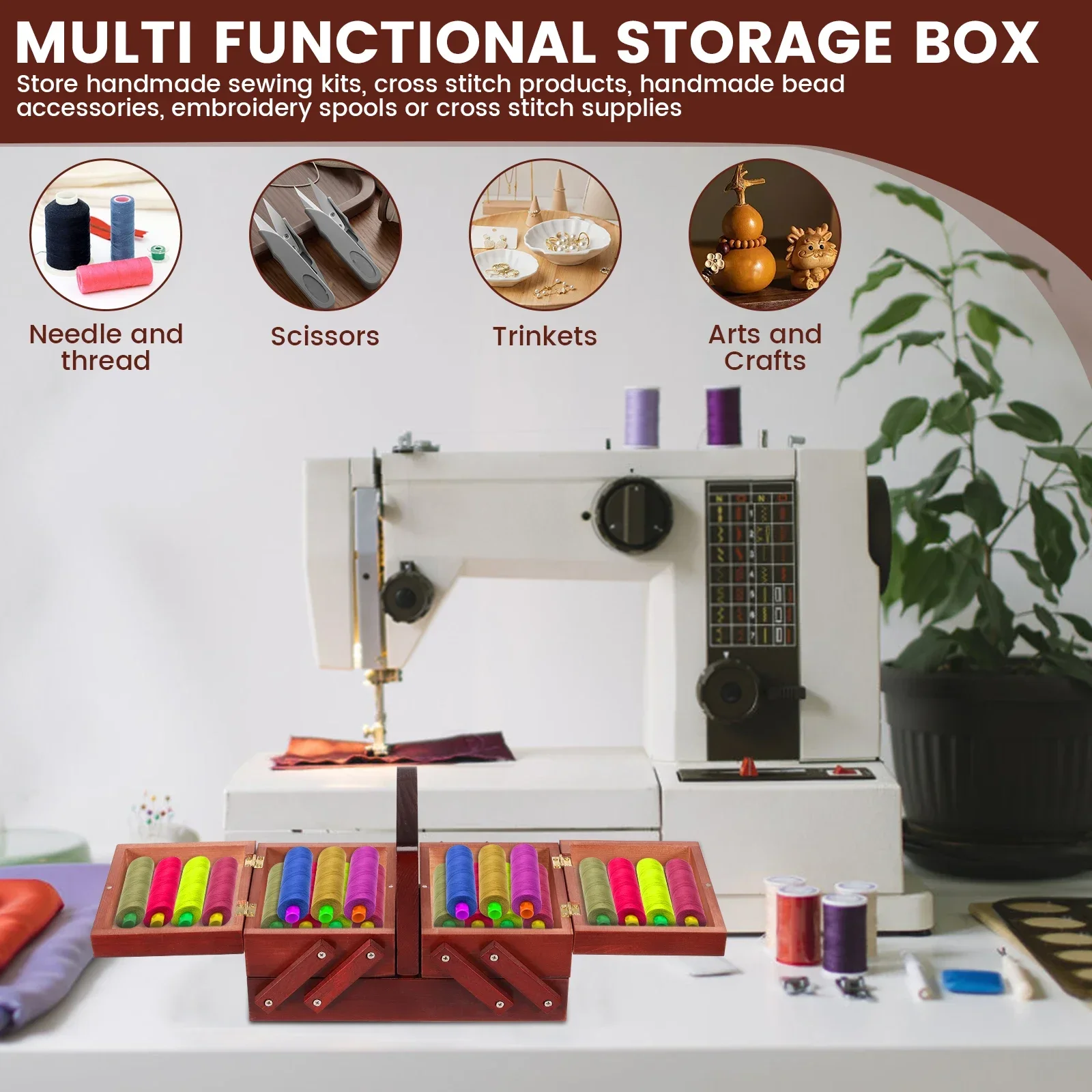 Expandable Sewing Thread Box W - Reel Case recension och pris