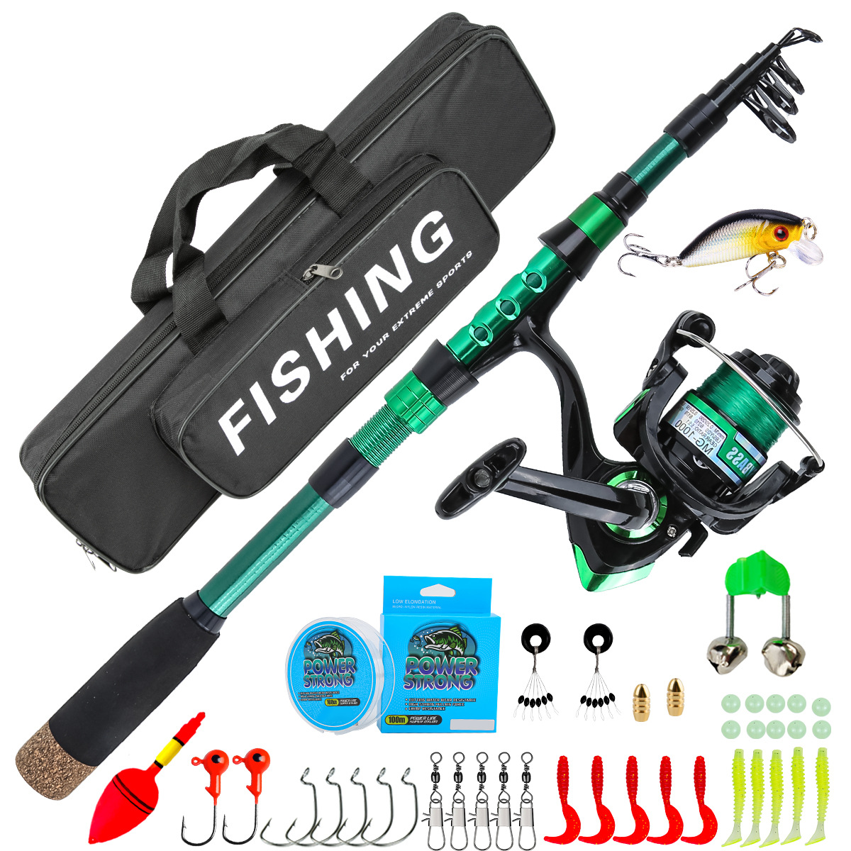 1.8 Meters Green Carbon Fiber  - Conventional Reel recension och pris