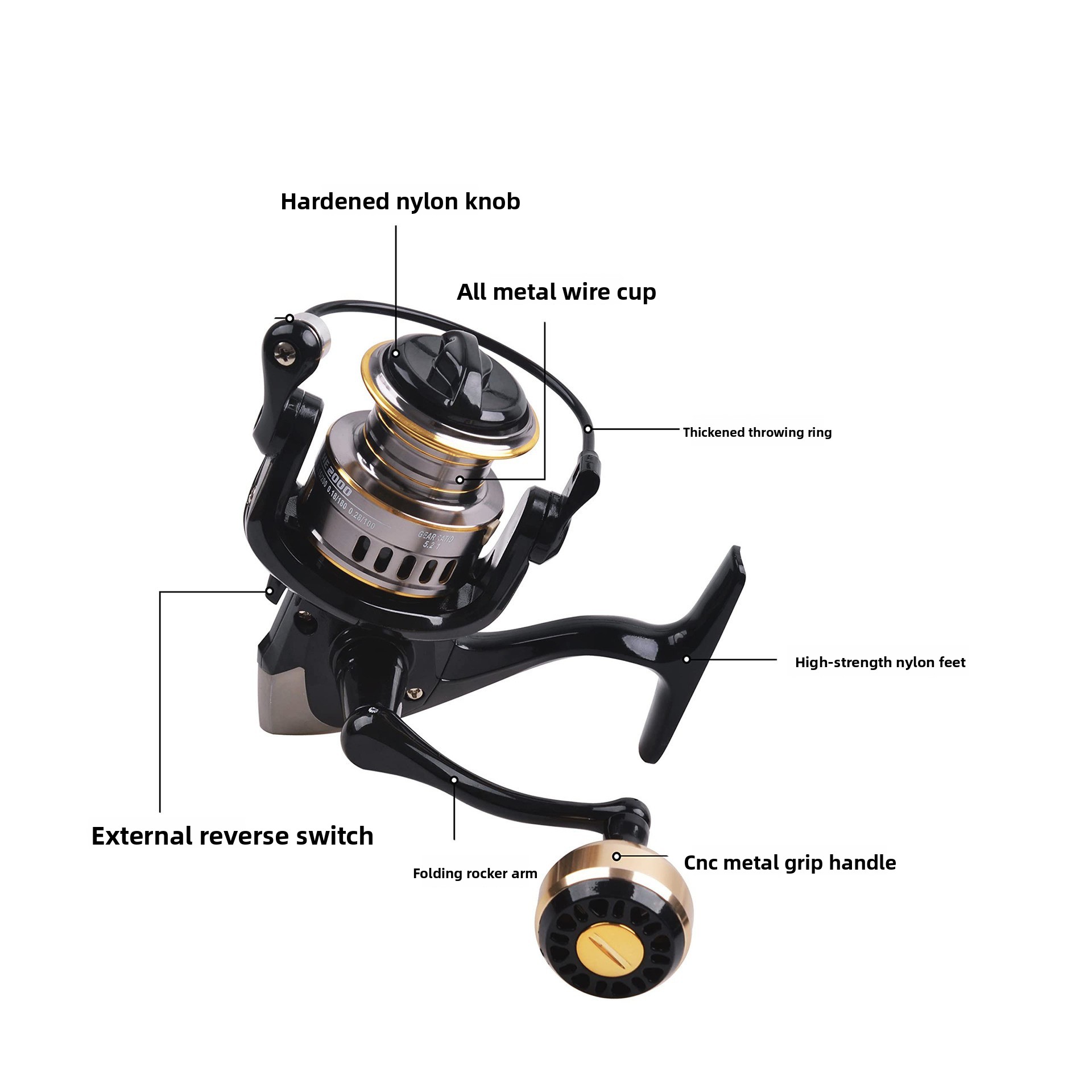 Full Metal Spinning Fishing Re - Trolling Reel recension och pris